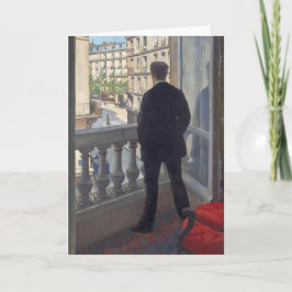 Tarjeta Joven en su ventana por Gustave Caillebotte