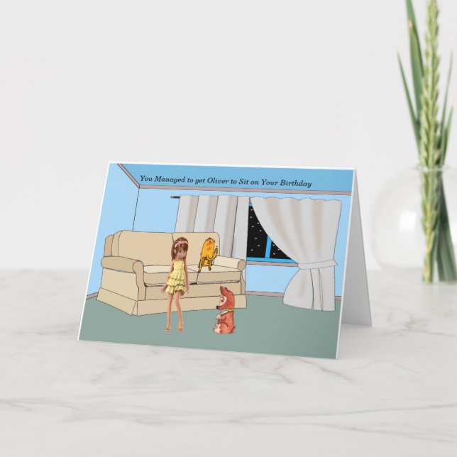 Tarjeta Joven entrenadora de perros que tiene un cumpleaño (Anverso)