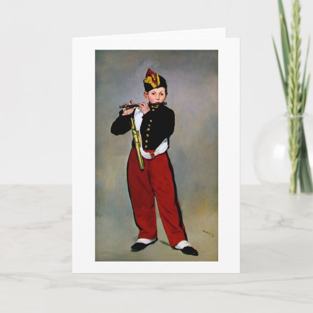 Tarjeta Joven flautista, El Fifer, Edouard Manet, 1866 (Anverso)