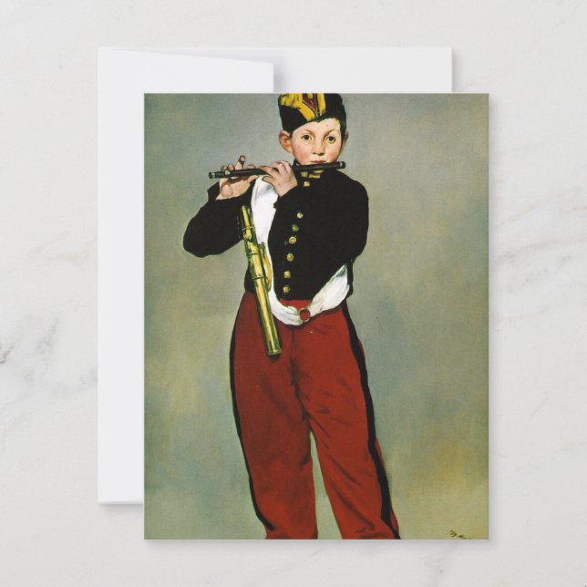 Tarjeta Joven flautista Fifer Manet Impresionista Pintura (Anverso)