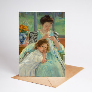 Tarjeta Joven madre cosiendo   Mary Cassatt