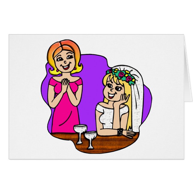 Tarjeta: Joven madre de la novia (Anverso (Horizontal))