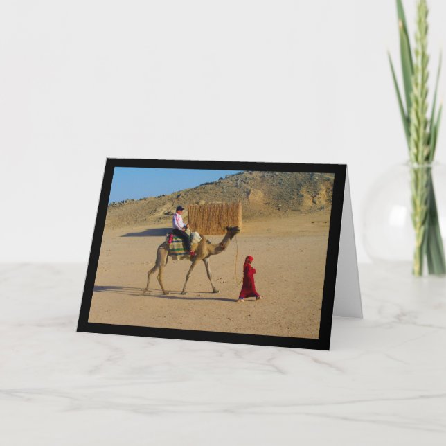 Tarjeta Joven muchacha con camello (Anverso)
