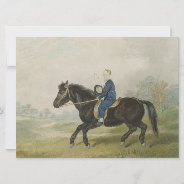 Tarjeta Joven muchacho montando un pony (Anverso)