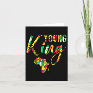 Tarjeta Joven Rey Africano Mapa Africano Kente Niños Hombr