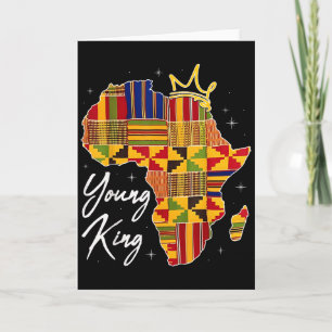Tarjeta Joven Rey Arte Africano Imprimir Tela Kente Hombre