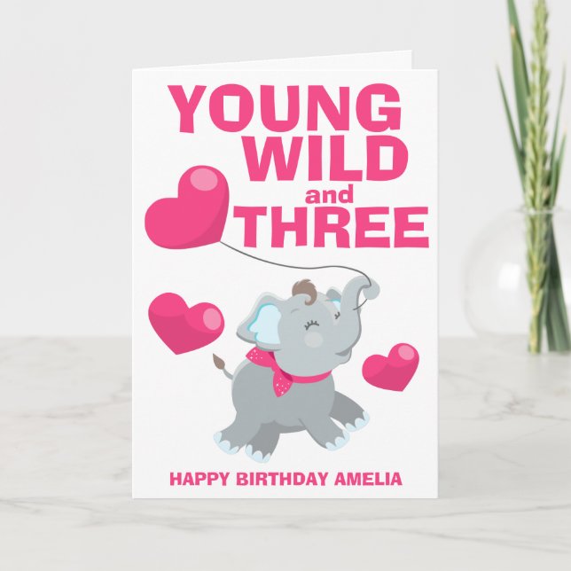 Tarjeta Joven Salvaje y Tres Cumpleaños 3 (Anverso)