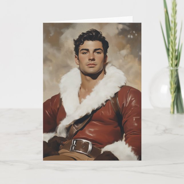 Tarjeta Joven Santa - Retrato de Navidades del pasado (Anverso)