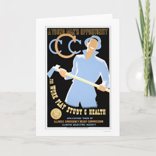 Tarjeta Joven sirve la oportunidad WPA 1941 (Anverso)