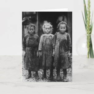 Tarjeta Jóvenes Chicas Oyster Shuckers, a principios del s