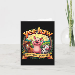 Tarjeta Jóvenes de Yee Haw Vbs 2025 celebrando el mayor ca