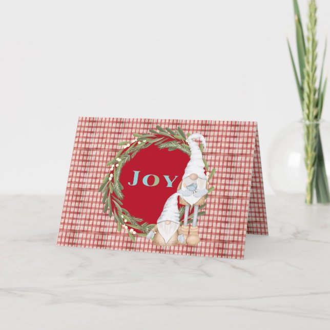 Tarjeta Joy Gnomes Holiday Navidades (Anverso)