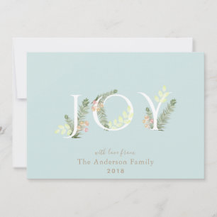 Tarjeta JOY Green Floliage Mint Green Navidades