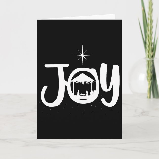 Tarjeta Joy Jesus Nativity Scene Cool Christmas Xmas Chris (Anverso)
