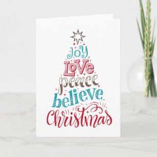 Tarjeta Joy Love Peace Belied Navidades