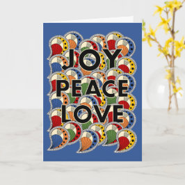 Tarjeta Joy Peace Love - Black Text & Custom Background