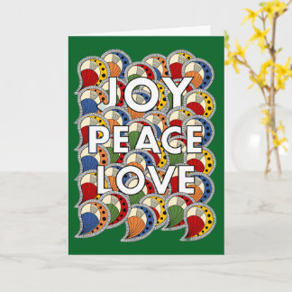 Tarjeta Joy Peace Love - Custom Background & Message
