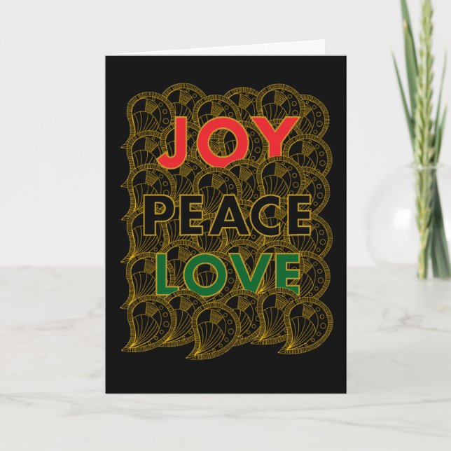 Tarjeta Joy Peace Love - Custom Colors & Message (Anverso)