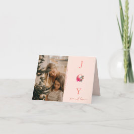 Tarjeta Joy Peace Love | Foto familiar de Navidades