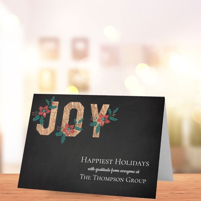 Tarjeta JOY Season's Greetings Corporate Business Holiday (JOY Season's Greetings Corporate Business Holiday Card)