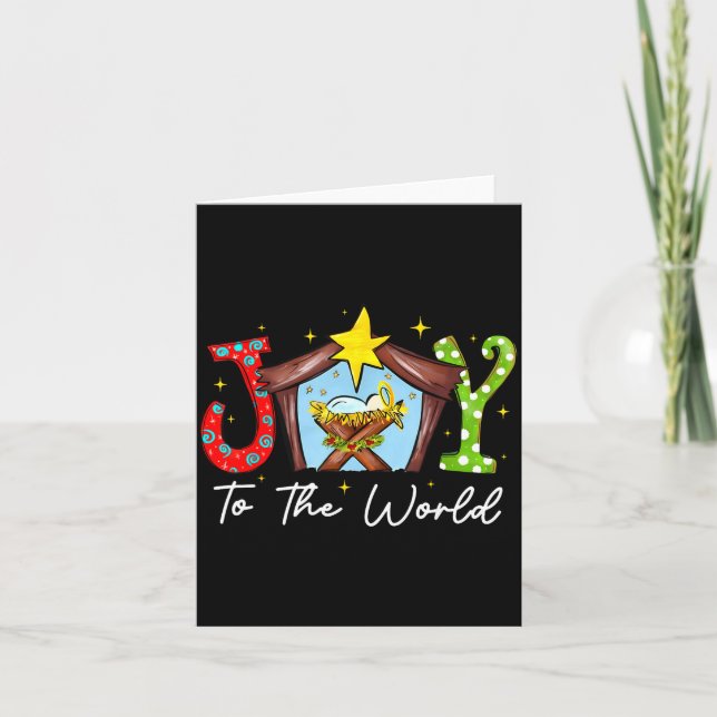 Tarjeta Joy To The World Baby Jesus Christmas Nativity Sce (Anverso)