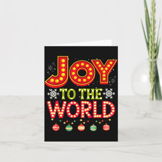 Tarjeta Joy To The World Christmas Pajamas For Kids, Women (Anverso)