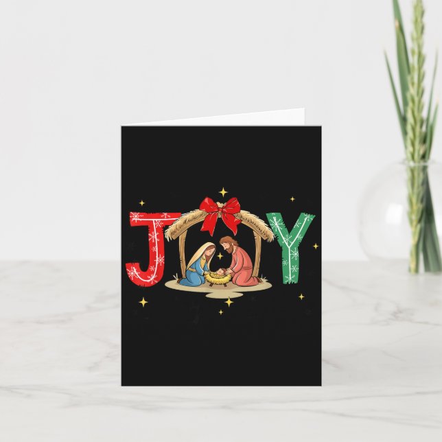 Tarjeta Joy To The World Jesus Christian Nativity Scence C (Anverso)