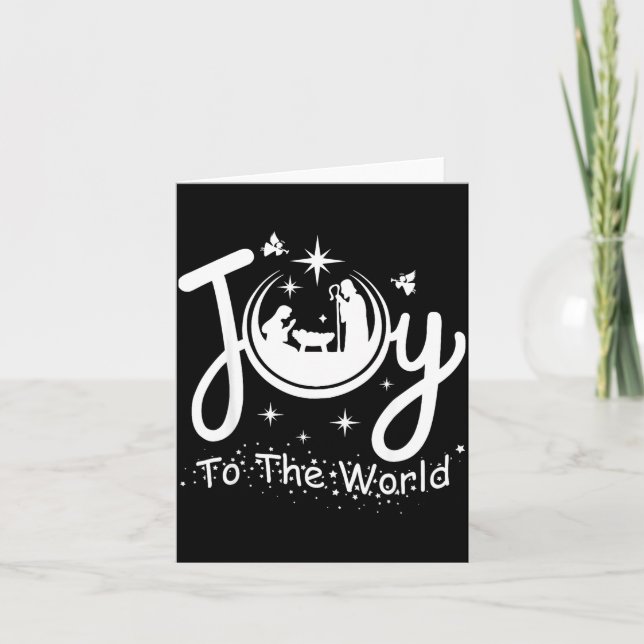 Tarjeta Joy To The World Jesus Christmas Nativity Scene Fa (Anverso)