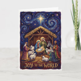 Tarjeta Joy to the World Nativity Christmas Card