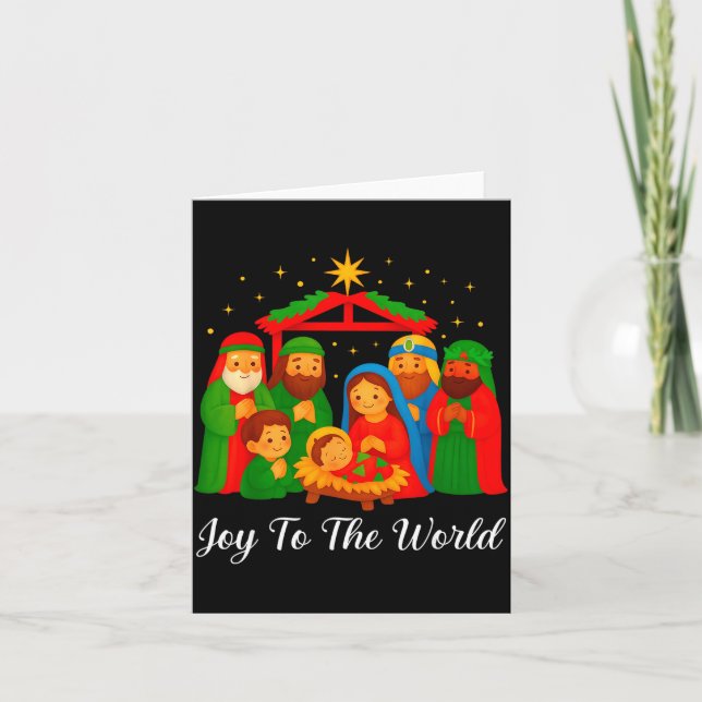 Tarjeta Joy To The World Ugly Christmas Sweater Xmas Squad (Anverso)