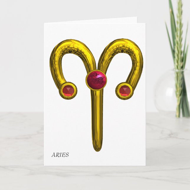 TARJETA JOYA DE CUMPLEAÑOS ZODIACO ARIES (Anverso)