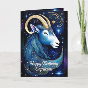 Tarjeta Joyería Personalizada Galaxia Zodiaco Capricornio