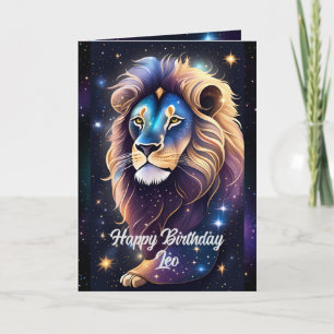 Tarjeta Joyería Personalizada Galaxia Zodiaco Leo