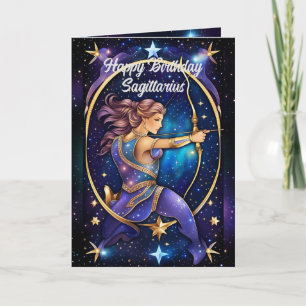 Tarjeta Joyería Personalizada Galaxia Zodiaco Sagitario