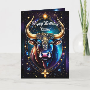 Tarjeta Joyería Personalizada Galaxia Zodiaco Tauro