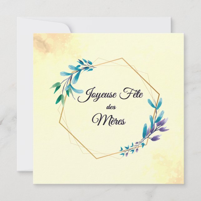 Tarjeta Joyeuse Fete des Meres | Happy Mother's Day (Anverso)