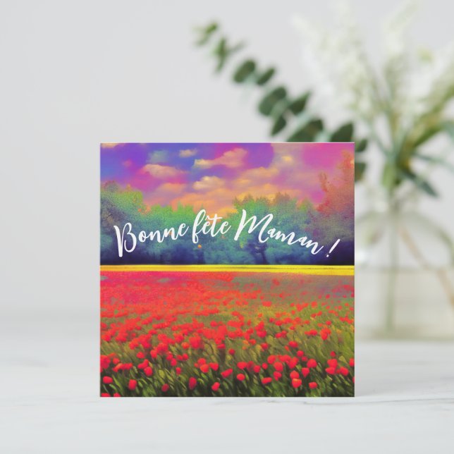 Tarjeta Joyeuse fête des mères - Paysage coloré de campsgn (Anverso de pie)