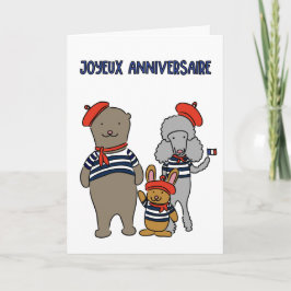 Tarjeta Joyeux Aniversario de los Amigos de los Animales F