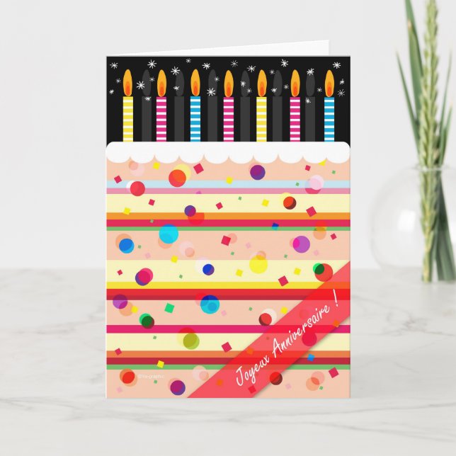 Tarjeta ¡Joyeux Anniversaire! (Anverso)