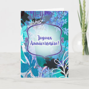 Tarjeta Joyeux Anniversario de Mariage - Francés
