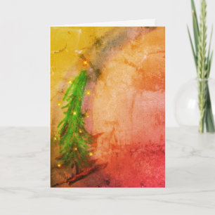 Tarjeta Joyeux Noel de árbol de navidad mágico