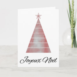 Tarjeta Joyeux Noël, feriado francés, arbol navideño