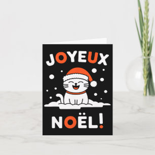 Tarjeta Joyeux Noël Khao Manee Navidades de gato blanco Sa