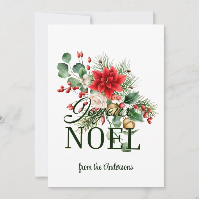 Tarjeta Joyeux Noel para Navidades franceses (Anverso)