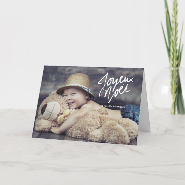 Tarjeta Joyeux Noël photo de vacances voeux (Anverso)