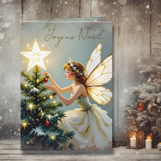 Tarjeta Joyeux Noël | Pretty Fairy Personalized Christmas