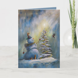 Tarjeta Joyfoy Light - Muñeco de nieve de Navidad