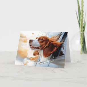 Tarjeta Joyful Dog in Wind Art Print