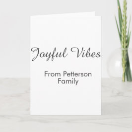 Tarjeta Joyful Vibes red Christmas add family name date