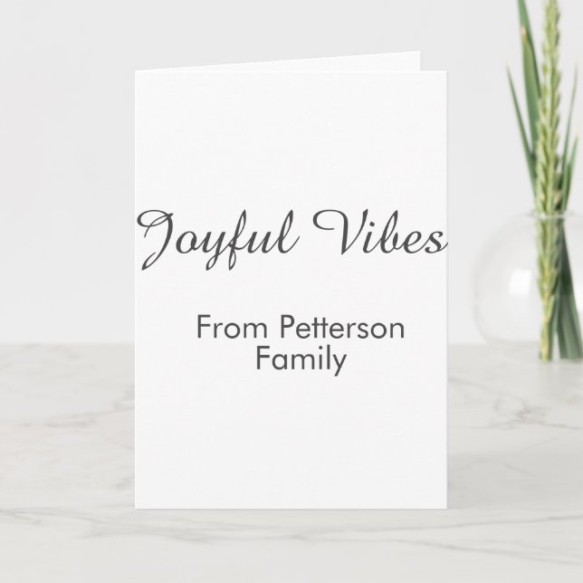 Tarjeta Joyful Vibes red Christmas add family name date  (Anverso)